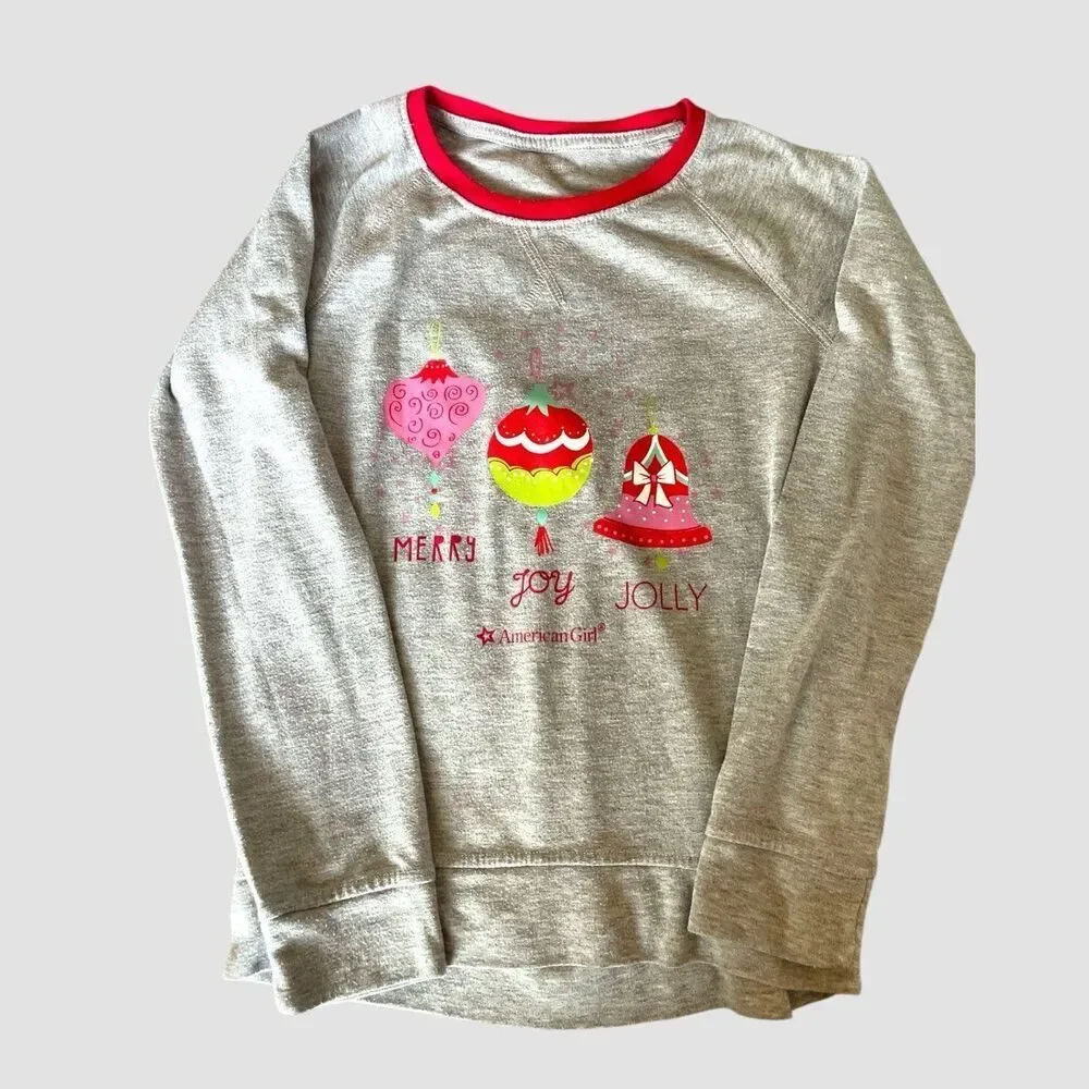 American Girl Pajama Set 2 PC Girl's Size Small 7/8 CHRISTMAS MERRY JOY JOLLY